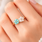 Flower Ring With Mother of Pearl