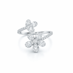 Flower shape illusion setting diamond ring