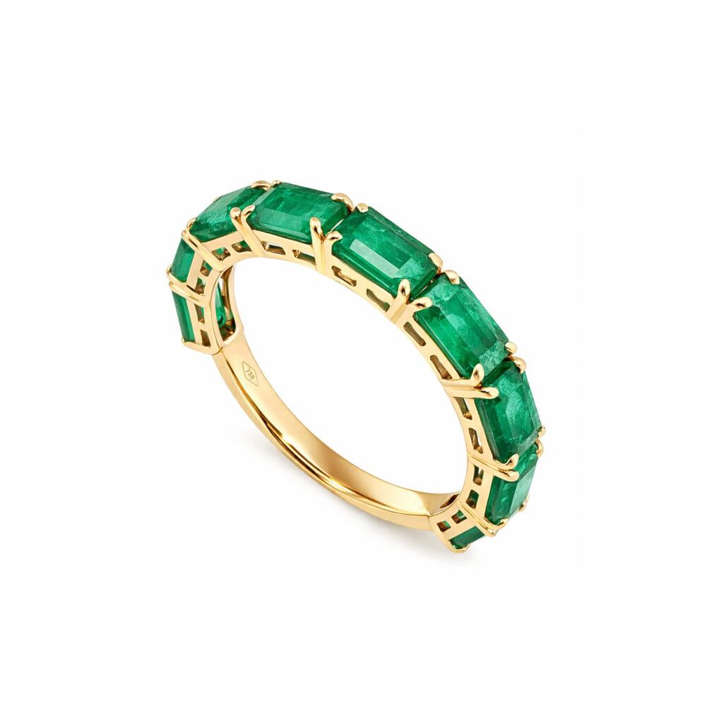 Green Emerald eternity ring Dubai