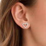 Heart Shape Diamond Stud Earrings