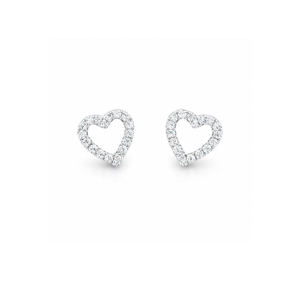 Heart Shape Diamond Stud Earrings Dubai