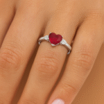 Heart Shape Ruby Ring Hand
