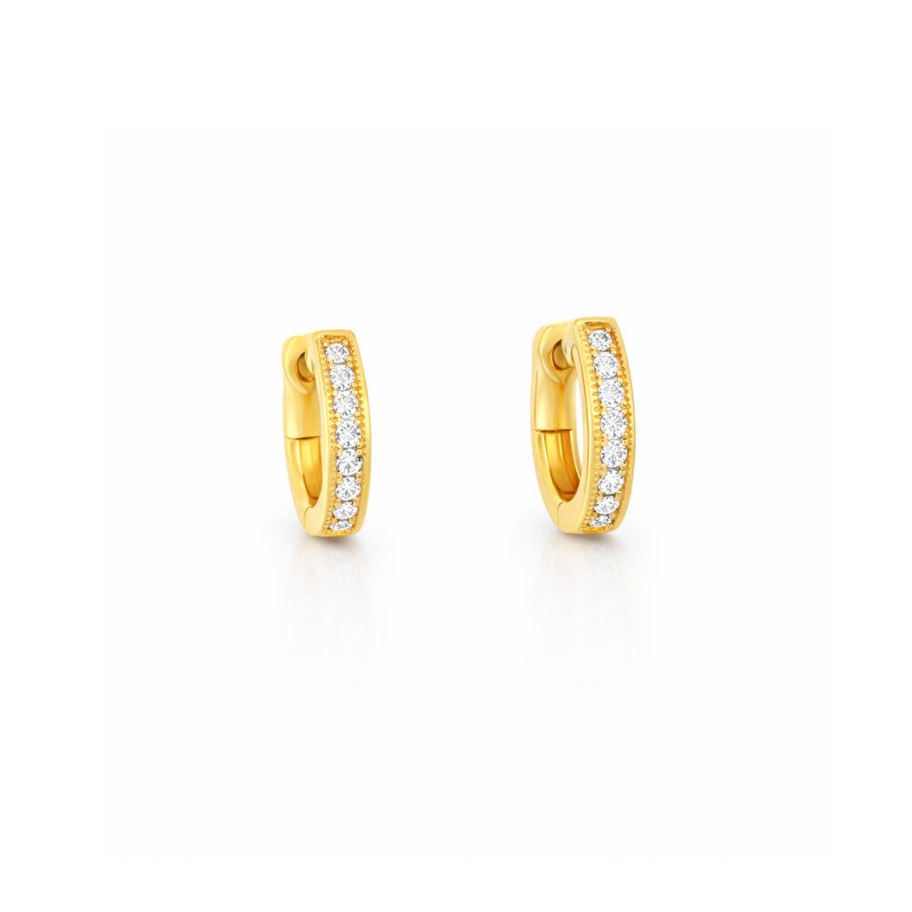 Hoop Earrings in Channel setting Dubai
