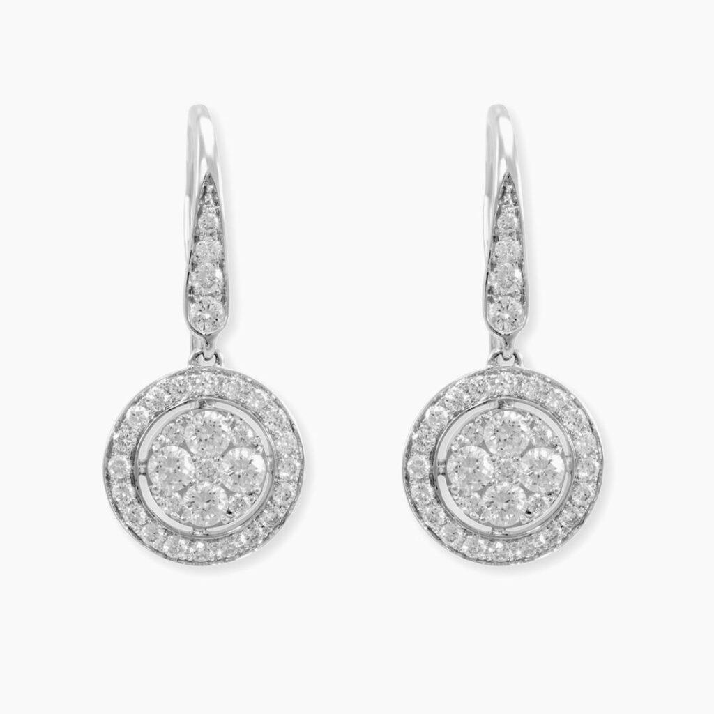 Illusion setting Diamond Earrings Dubai