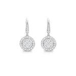 Illusion setting Diamond dangling Earrings