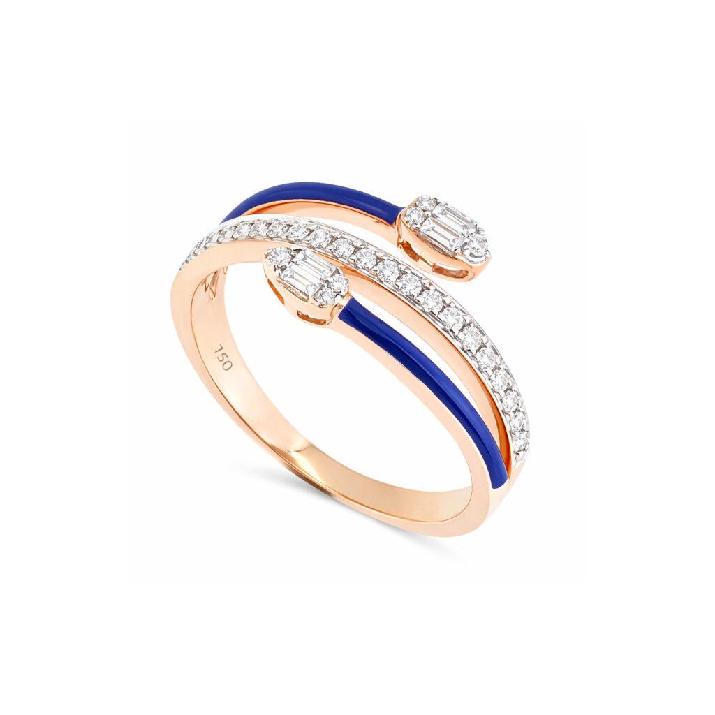 Interlaced Diamond Snake ring