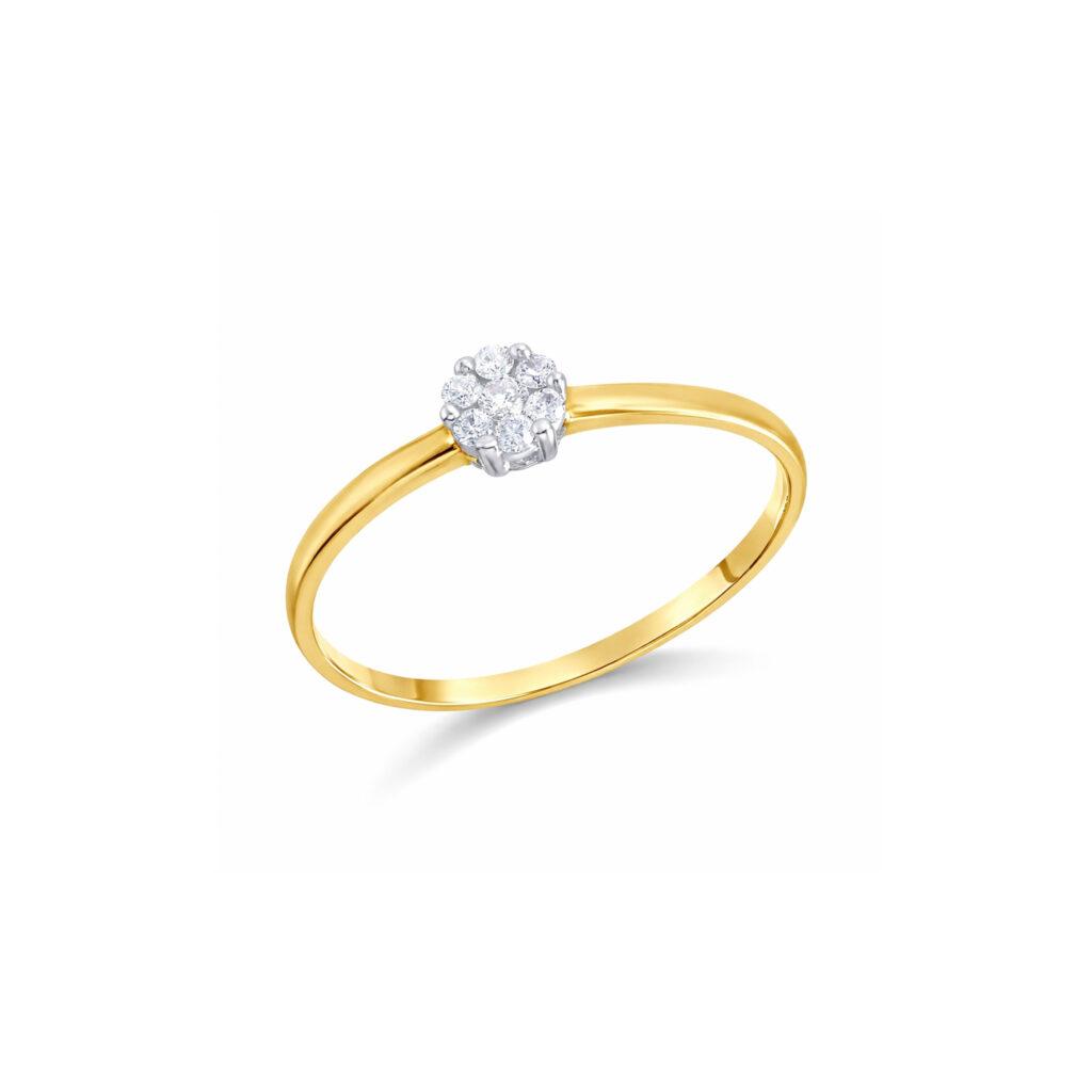 Invisible Cluster Diamond Ring