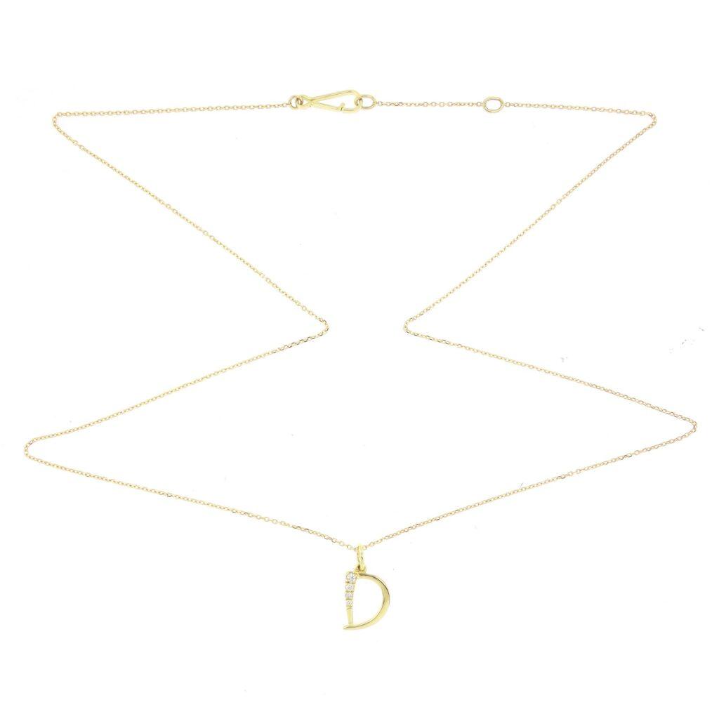 Letter "D" Diamond Pendant Dubai