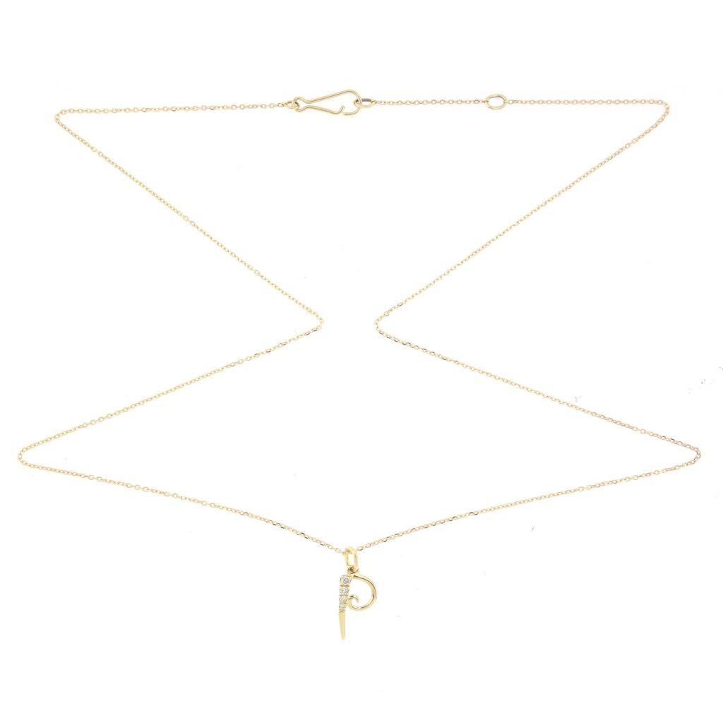 Letter P Diamond Pendant Dubai