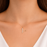 Letter V Diamond Pendant
