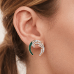 Malachite and Diamond Earrings