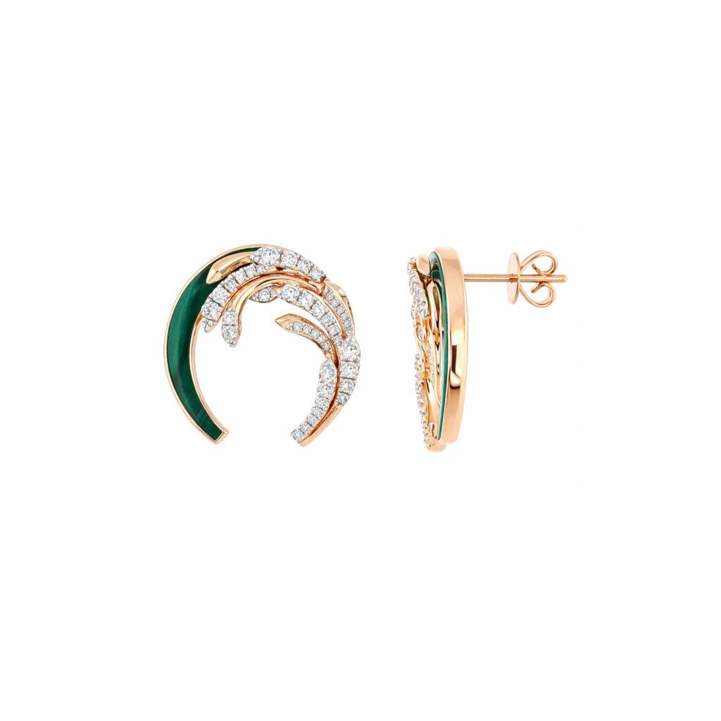 Malachite and Diamond Earrings Dubai