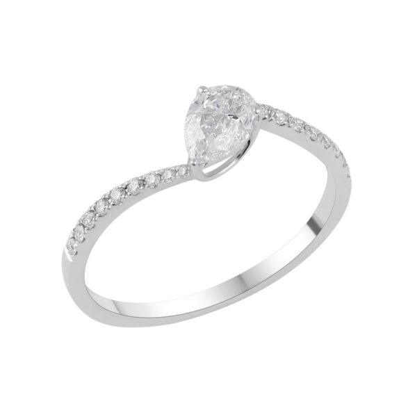 Twisted pear diamond Ring Dubai