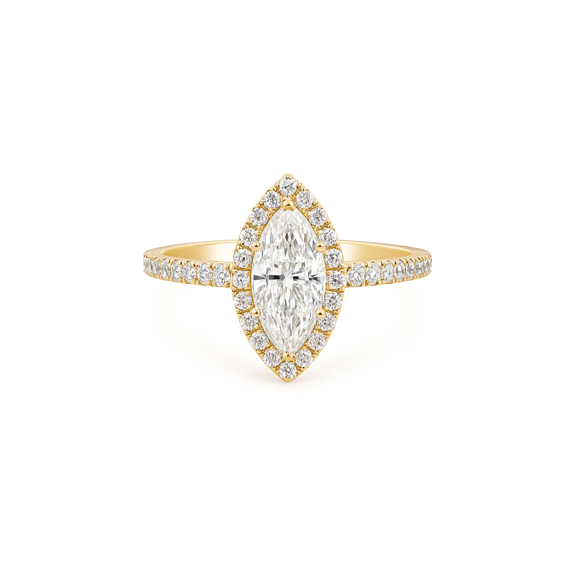 Marquise diamond ring with Halo