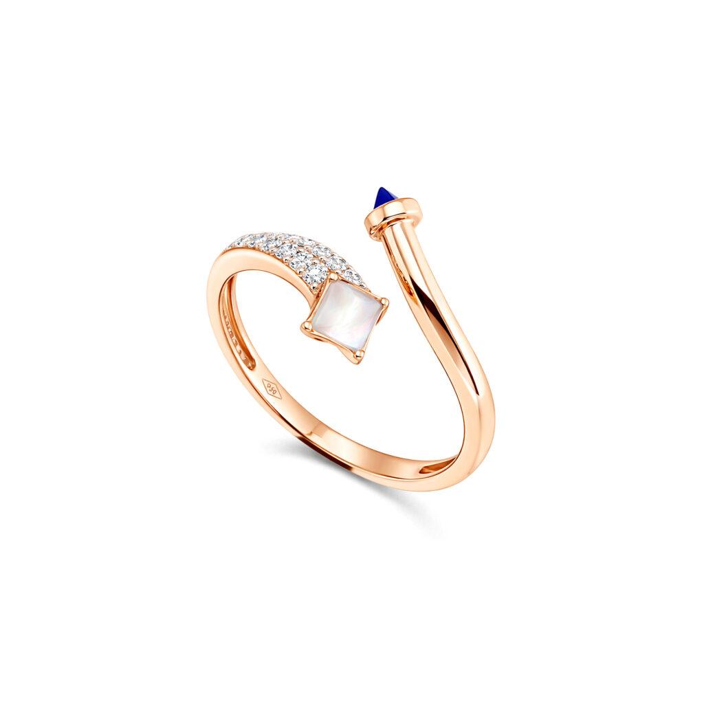 Mother of Pearl and Diamond Ring