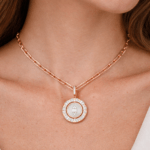 Mother of Pearl and Diamond Twistable Necklace Dubai