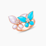 Mother of pearl colorful butterfly Ring Dubai