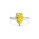 Natural Yellow Pear shape Diamond Ring