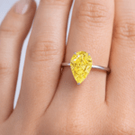 Natural Yellow Pear shape Diamond Ring Dubai