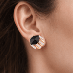 Onyx Earrings with diamonds