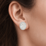 Oval Diamond Earrings with Halo