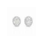 Oval Diamond Earrings with Halo Dubai