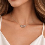 Oval Shaped Diamond Necklace