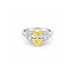 Oval diamond ring With Shoulder diamonds