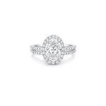 Oval diamond ring with halo