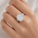 Oval diamond ring with halo Dubai