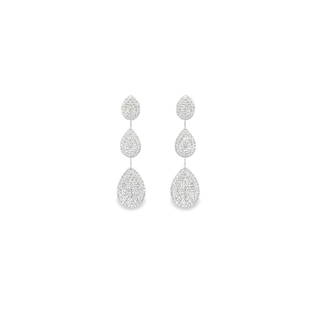 Pear Shape Diamond Cluster earrings