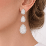 Pear Shape Diamond Cluster earrings Dubai