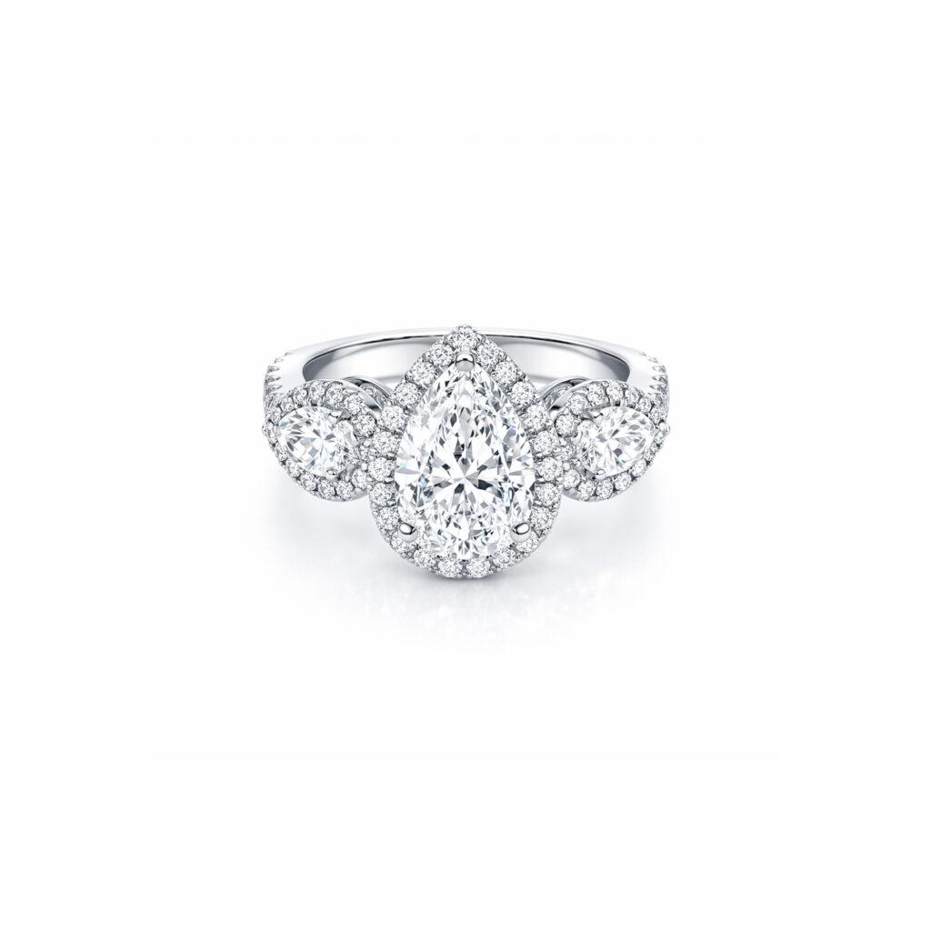 Pear shape diamond ring with halo Dubai