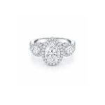 Pear shape diamond ring with halo Dubai