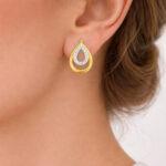 Pear shape diamond stud Earrings