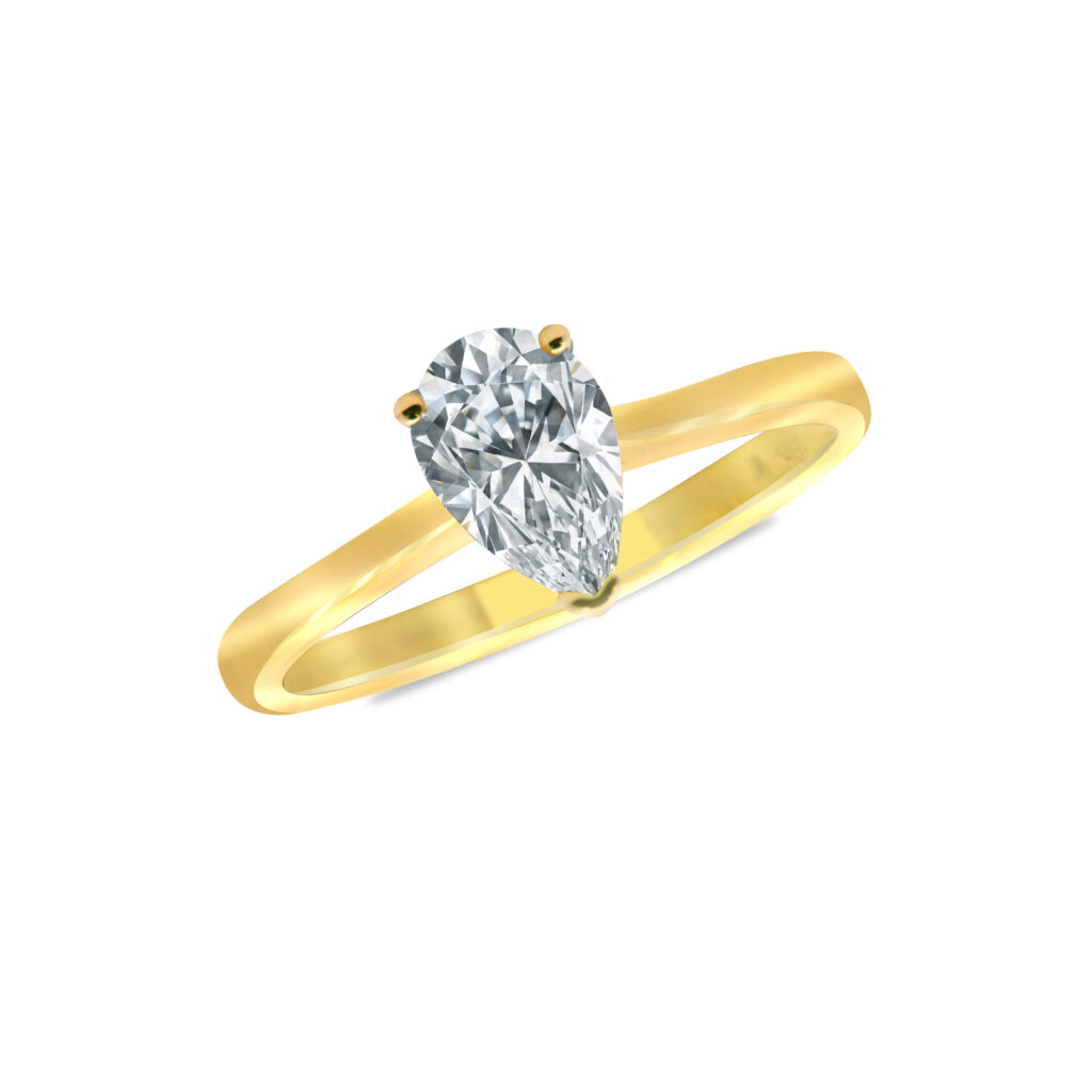 Pear shape solitaire Diamond ring Dubai
