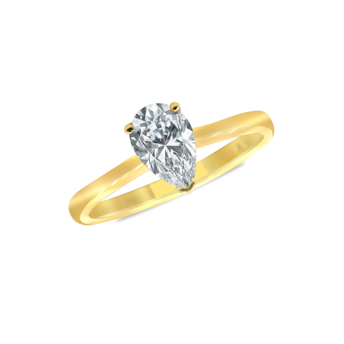 Pear shape solitaire Diamond ring Dubai