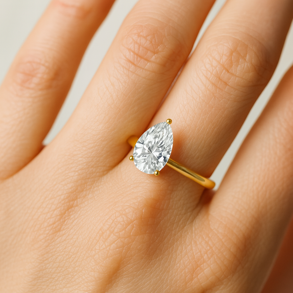 Pear shape solitaire Diamond ring Dubai Pear shape solitaire Diamond ring Dubai