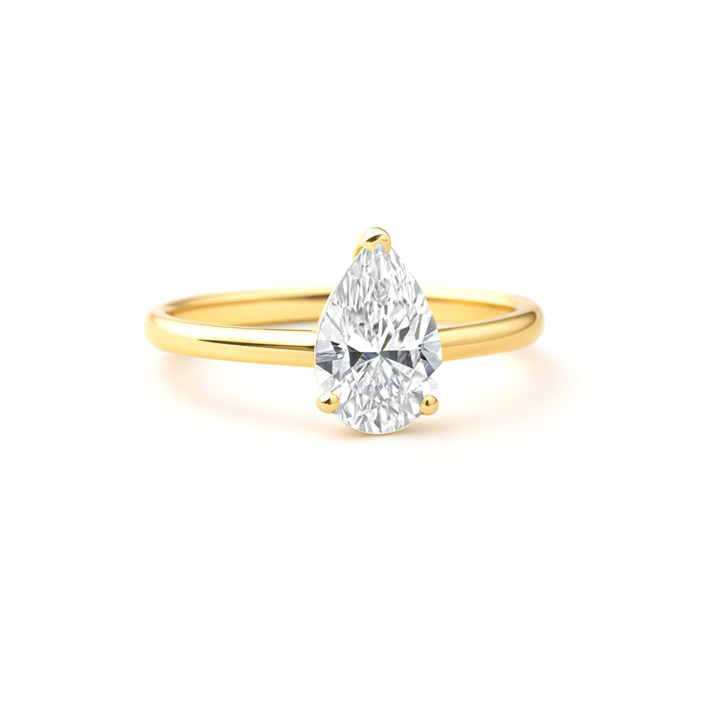 Pear shape solitaire Diamond ring UAE