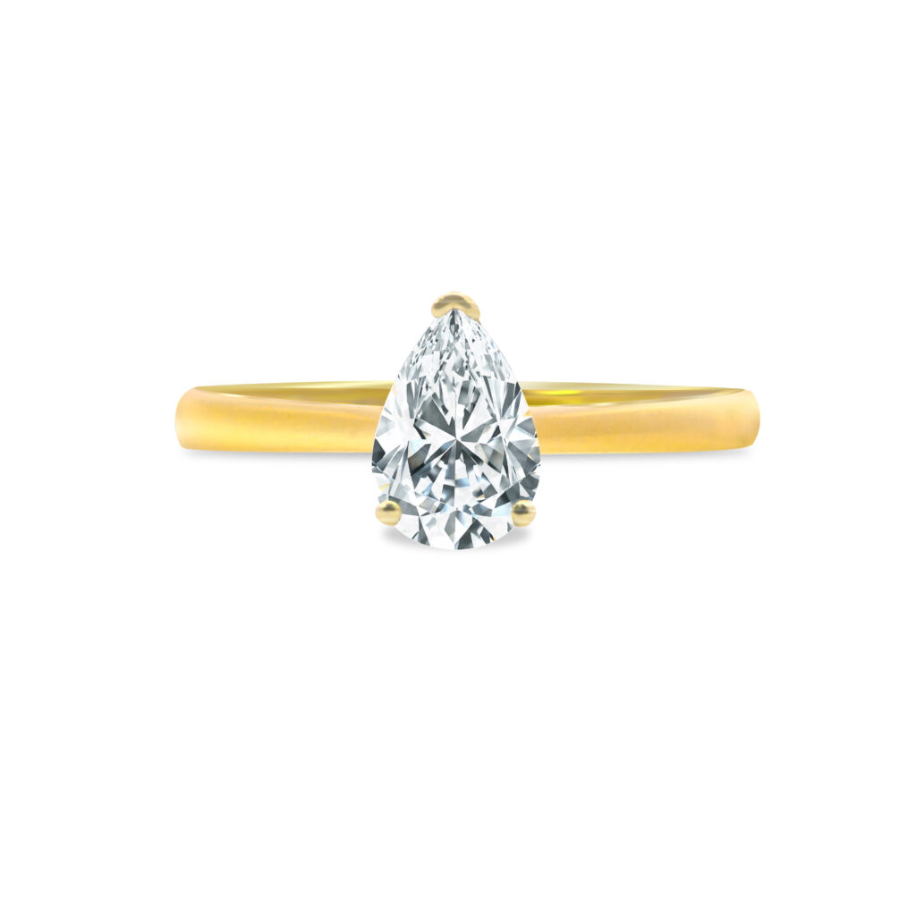 Pear shape solitaire Diamond ring UAE