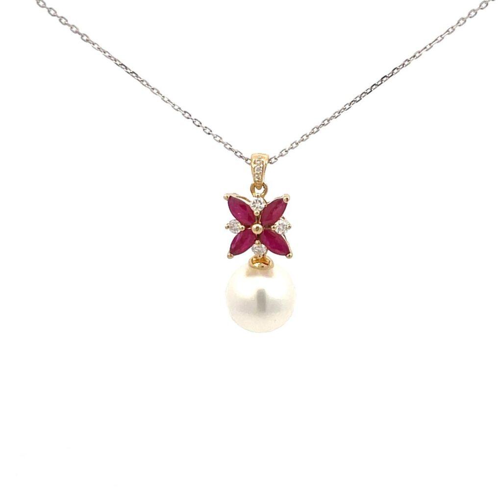 Pearl Pendant with Ruby Dubai