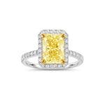 Radiant cut Yellow Diamond ring Dubai