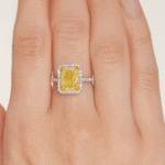 Radiant cut Yellow Diamond ring UAE