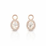 Rose Cut Diamond Halo Set Ear Studs