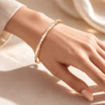 Round and baguette Diamond Bangle