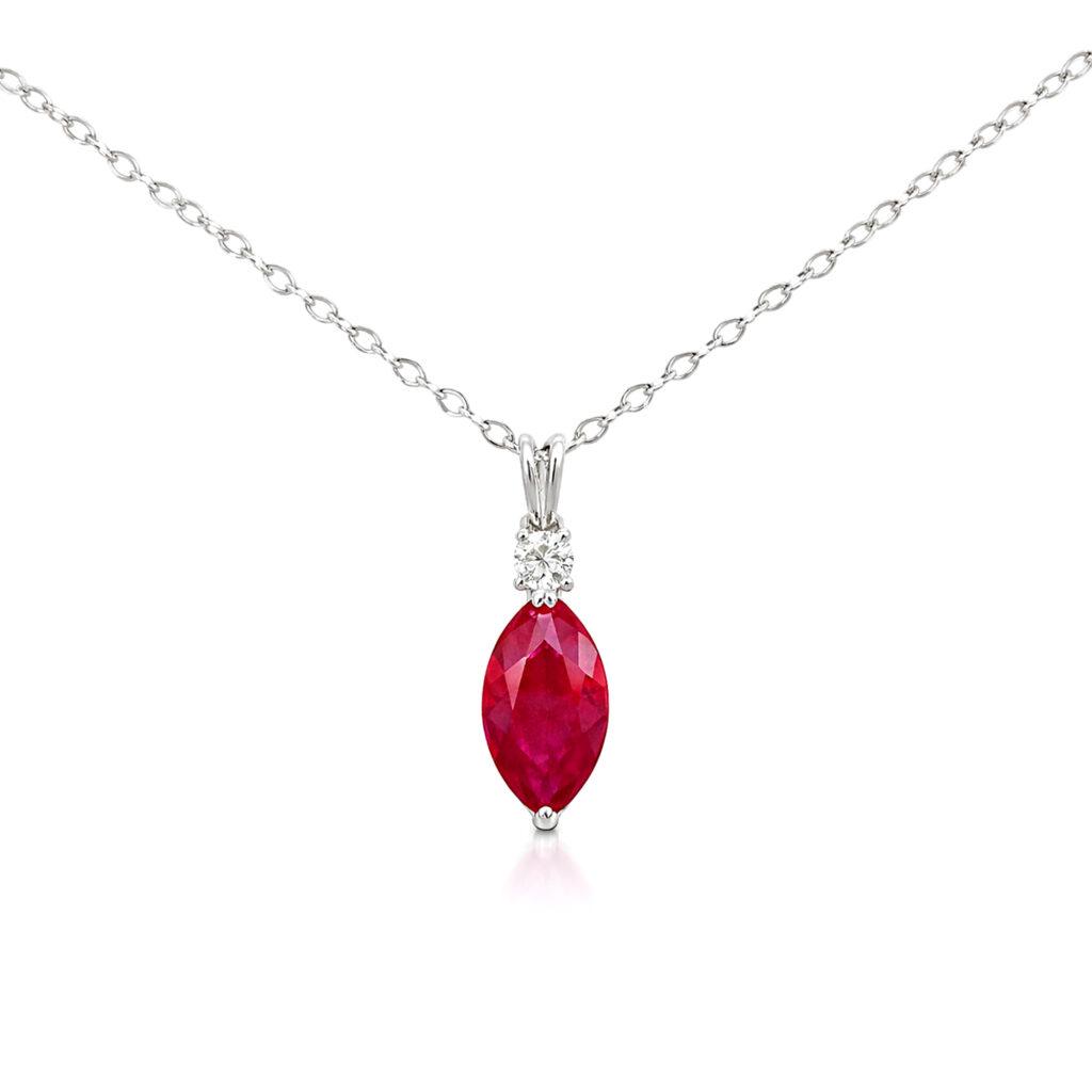 Ruby pendant with diamond