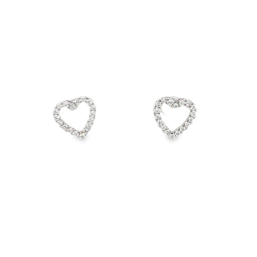 Heart Stud earrings with Diamonds Dubai
