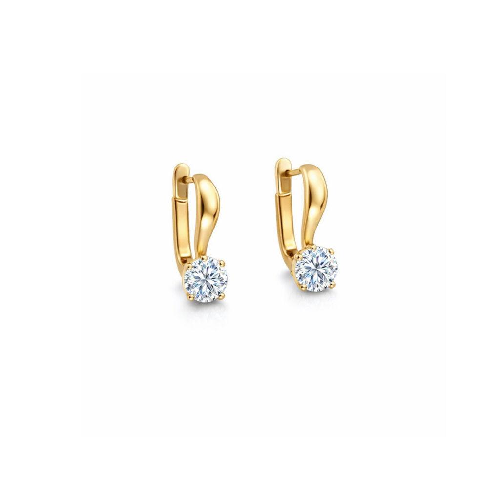Stylish Yellow Gold Hoop Earrings