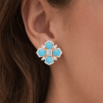 Turquoise and Diamond Earrings