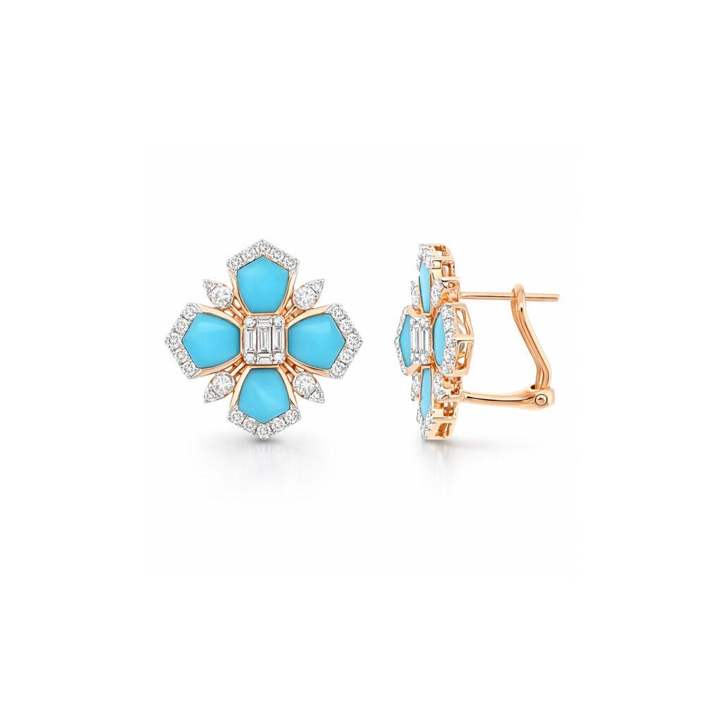 Turquoise and Diamond Earrings Dubai